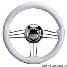 Osculati SS+polyurethane steering wheel white 350 mm, 45.173.35