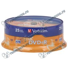 Диск DVD-R 4.7ГБ 16x Verbatim "43522", пласт.коробка, на шпинделе (25шт. уп.) [46558]