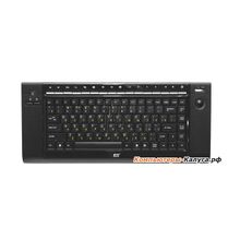 Клавиатура BTC 9039ARFIII, USB, черная, мини, тонкая, трекбол+17 доп.клавиш, 2.4ГГц 10м
