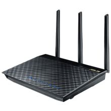 Роутер asus rt-ac66u wifi router (wlan 1.3gbps, dual-band 2.4ghz+5.1ghz, 802.11ac+4xlan rg45 gbl+1xwan gbl+2xusb2.0) 3x ext antenna)
