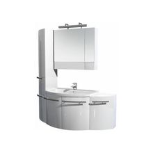 Aquanet Мебель для ванной Римини 85 с шкафчиком и пеналом (белый) - Пенал Римини (полукруглый) левый белый