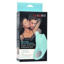 California Exotic Novelties Нежно-голубое перезаряжаемое эрекционное кольцо Silicone Rechargeable Dual Exciter Enhancer