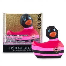 Вибратор-уточка I Rub My Duckie 2.0 Colors с черно-розовыми полосками (239728)