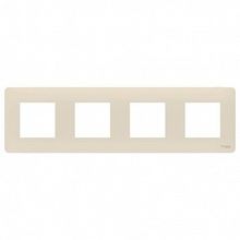 Рамка 4 поста UNICA STUDIO, бежевый |  код. NU200844 |  Schneider Electric