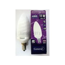 Энергосберегающая лампа General Е-14 11W (заменяет 55W) 4200K cвеча