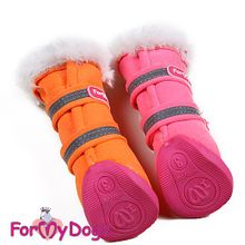 Супертеплые сапожки для собак ForMyDogs на меху розовые FMDX612D-2013-1