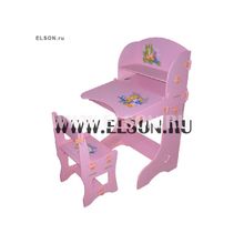 Meierqi MQ0806 Парта с полкой+стул (розовый)