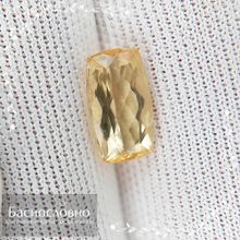 Сертифицированный необлагороженный оранжево-жёлтый топаз империал из Бразилии огранка кушон 8,97x5,20мм 1,72 карата