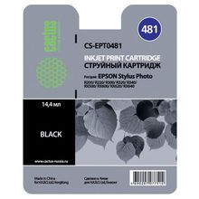 Картридж струйный Cactus CS-EPT0481 черный для Epson Stylus Photo R200 R220 R300 R320 R340 RX500 RX6