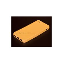 Силиконовая накладка матовая для iPhone 5, желтая 00021025