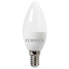 Лампа светодиодная EUROLUX LL-E-C37-6W-230-4K-E14