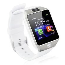 Умные часы DZ09 - Smart Watch DZ-09 - серебро, белый ремешок