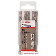 Bosch Набор 10 HSS-Co сверл 5,5 мм DIN 338 (2608585888 , 2.608.585.888)