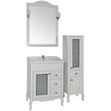ASB-Woodline Зеркало для ванной Флоренция Квадро 60 патина, серебро, массив ясеня