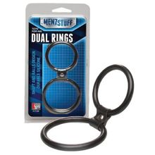 Dream Toys Чёрное двойное эрекционное кольцо Dual Rings Black (черный)