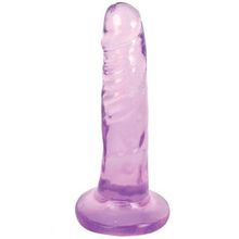 XR Brands Фиолетовый фаллоимитатор Slim Stick Dildo - 15,2 см. (фиолетовый)