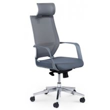 Кресло офисное Варио gray серый  пластик серая сетка серая ткань