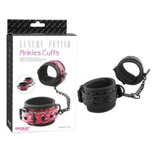 Erokay Чёрные кожаные оковы на ноги Ankles Cuffs (черный)