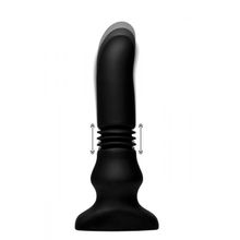 XR Brands Черный фрикционный вибратор Silicone Vibrating   Thrusting Plug with Remote Control - 17,1 см. (черный)