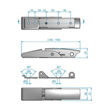 Roca Фиксатор люков из нержавеющей стали AISI 316 Roca 934161 145 - 155 мм с запорным крючком