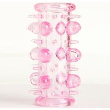 ToyFa Набор из 5 розовых насадок с шипами и шишечками (розовый)
