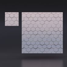 Стеновая гипсовая 3D панель – Шестигранник, 500х500mm