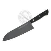Нож кухонный SH-0095 "SAMURA SHADOW", Сантоку, с покрытием BLACK FUSO, 170 ММ, AUS-8,G-10