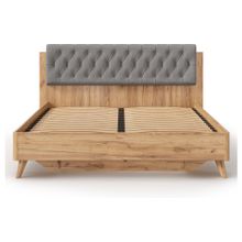 Алмаз. Любимый дом Марта-2 Кровать 1600 (с КО и мягкой накладкой, каретная стежка Capri 24) (Дуб Золотой Серый)