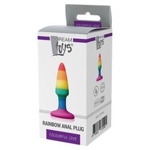 Разноцветная анальная втулка RAINBOW ANAL PLUG MINI - 9 см. (225738)