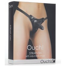 Чёрный страпон Strap-On Black Ouch! - 11 см. (70872)