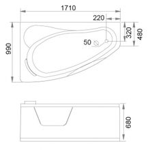 Акриловая ванна Gemy G9046 II K L