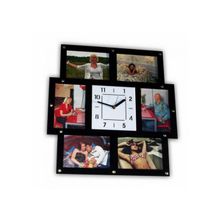 Часы фоторамка "парад мгновений" чёрные
