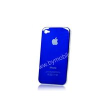 Пластиковый чехол-накладка для iPhone 4, одноцветный синий