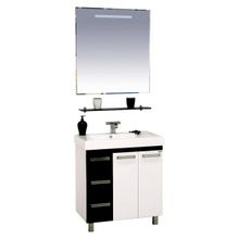 Misty Зеркало для ванной Лика 75 черная полка