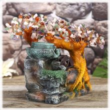Бонсай-фонтан Родник (дерево счастья из камней и декоративный настольный фонтан с подсветкой)