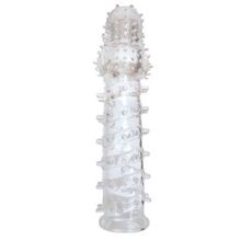 Bior toys Закрытая прозрачная рельефная насадка с шипиками Crystal sleeve - 13,5 см. (прозрачный)