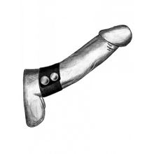 Черный ремень-утяжка на пенис на заклепках (223867)
