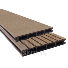 Доска террасная из ДПК SLIM Палисандр ш.140х18 мм тиснение под дерево