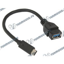Кабель USB OTG соединительный USB A(F)-C Gembird "Cablexpert A-OTG-CMAF3-01" (0.2м) (ret) [140811]