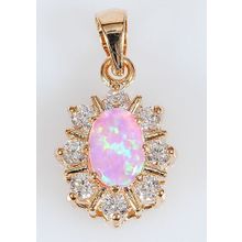 Кулон с розовый японским опалом "С лучами"