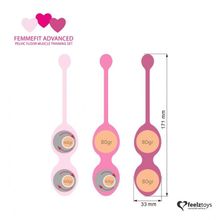 Набор из 3 розовых вагинальных шариков FemmeFit Advanced Pelvic Muscle Training Set (247465)