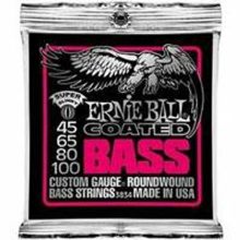 P03834 Coated Super Комплект струн для бас-гитары, с покрытием, 45-100, Ernie Ball