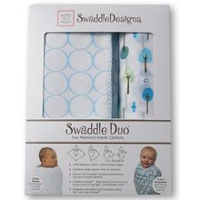 SwaddleDesigns Cute and Wild 2 шт. пастельно-голубые