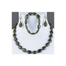 Бусики-Колечки Комплект Змеевик "Кэтти" арт.КМП191