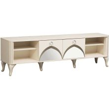 Олмеко Стефани 43.13 тумба под ТВ с зеркалами бежевый слоновая кость