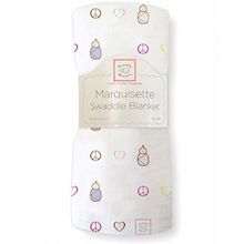 SwaddleDesigns Marquisette Peace Love Swaddle фуксия