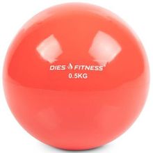 Медицинбол DEUS FITNESS, вес 0,5кг, из ПВХ, розовый