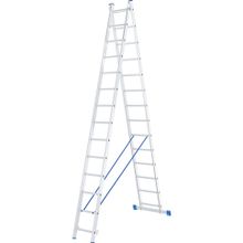Лестница, 2 х 14 ступеней, алюминиевая, двухсекционная СибрТех Pоссия