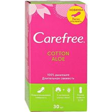 Carefree Cotton Aloe 30 прокладок в пачке