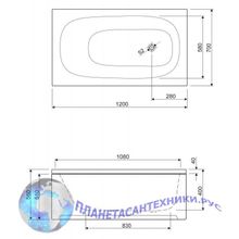 Акриловая ванна CEZARES ECO 120х70х40